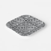 Moderne Schwarz-Weiß-Doodle Pappteller (Gewinkelt)