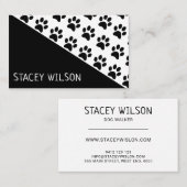 Moderne Schwarz-Weiß-Dose-Walker oder Pet Groomer Visitenkarte (Vorne/Hinten)