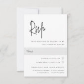 Moderne Schwarz-Weiß-Drehbuch-Wahl RSVP Karte (Vorderseite)