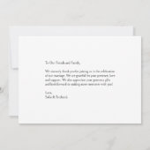 Moderne Schwarz-Weiß-Dreier-Foto-Hochzeit Dankeskarte (Rückseite)