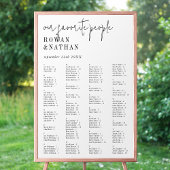 Moderne, Schwarz-weiß druckbare Sitzkarte Poster