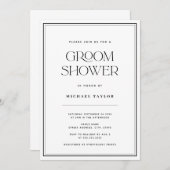 Moderne Schwarz-Weiß-Dusche Einladung (Vorne/Hinten)