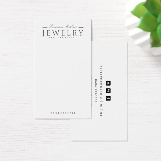Moderne Schwarz-weiß Earring Display Cards (Schreibtisch)