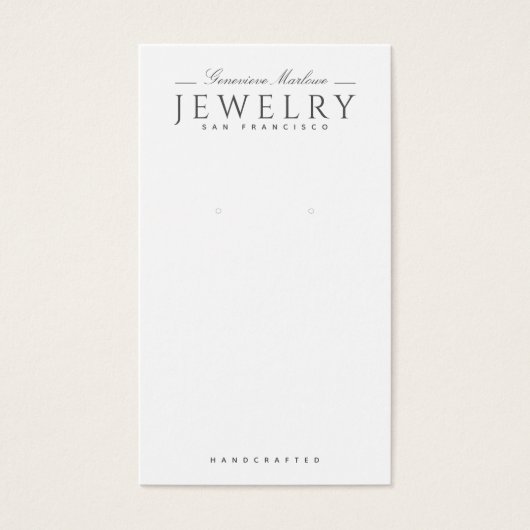 Moderne Schwarz-weiß Earring Display Cards (Vorderseite)