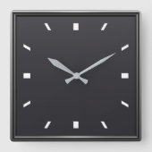 Moderne, schwarz-weiß-eckige Wanduhr (Vorderseite)
