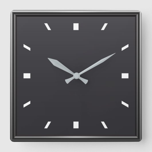 Moderne, schwarz-weiß-eckige Wanduhr (Vorderseite)