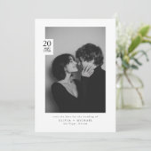 Moderne Schwarz-Weiß-Editorial-Foto Save-the-Date Save The Date (Stehend Vorderseite)