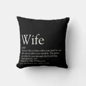 Moderne Schwarz-Weiß-Ehefrau Kissen (Vorderseite)