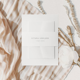 Moderne Schwarz-Weiß-Einfache Hochzeit Einladungsbanderole