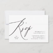 Moderne Schwarz & Weiß einfache Hochzeit RSVP Karte (Vorderseite)