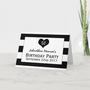 Moderne Schwarz & Weiß Einladung zum Geburtstag