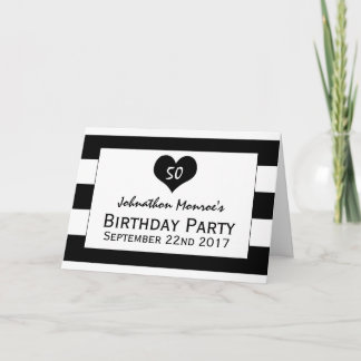 Moderne Schwarz & Weiß Einladung zum Geburtstag