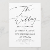 Moderne Schwarz-Weiß-Einladung zur Hochzeit Einladung (Vorderseite)