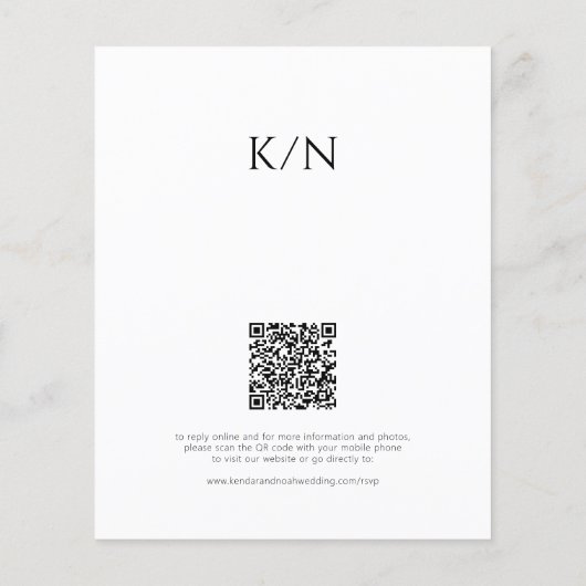 Moderne Schwarz-Weiß-Einladung zur Hochzeit Flyer (Hinten)