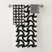 Moderne Schwarz-Weiß-Elegant Badhandtuch Set (Insitu)