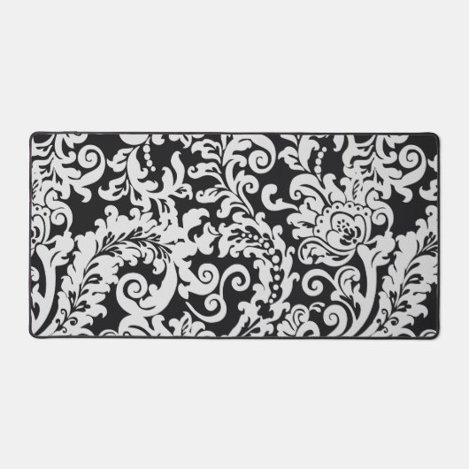 Moderne Schwarz-Weiß-Elegante Blumenbäder Schreibtischunterlage (Vorderseite)