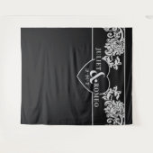 Moderne Schwarz-Weiß-Elegante Hochzeitsszenarien Wandteppich (Vorderseite (Horizontal))