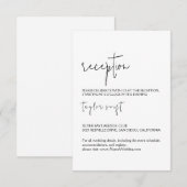 Moderne Schwarz-Weiß-Empfang-Karte Begleitkarte (Vorne/Hinten)