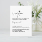 Moderne Schwarz-Weiß-Empfang-Karte Begleitkarte (Stehend Vorderseite)