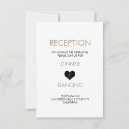 Moderne Schwarz-Weiß-Empfang-Karte Einladung