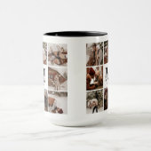 Moderne Schwarz-Weiß-Familienfotografie-Kollage-Sa Tasse (Zentrum)