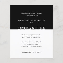 Moderne Schwarz-Weiß-Farblock-Hochzeit