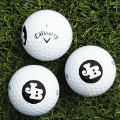 Moderne Schwarz-Weiß-Fett-Initialen für Monogramm Golfball