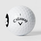 Moderne Schwarz-Weiß-Fett-Initialen für Monogramm Golfball (Logo)