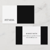 Moderne Schwarz-Weiß-Fitness Visitenkarte (Vorne/Hinten)