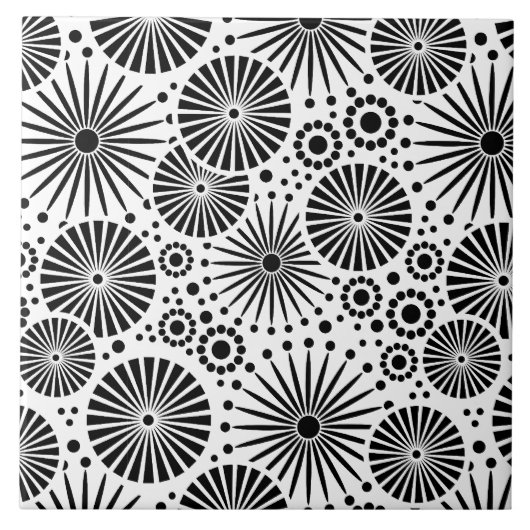 Moderne Schwarz-Weiß-Fliese Fliese (Vorderseite)