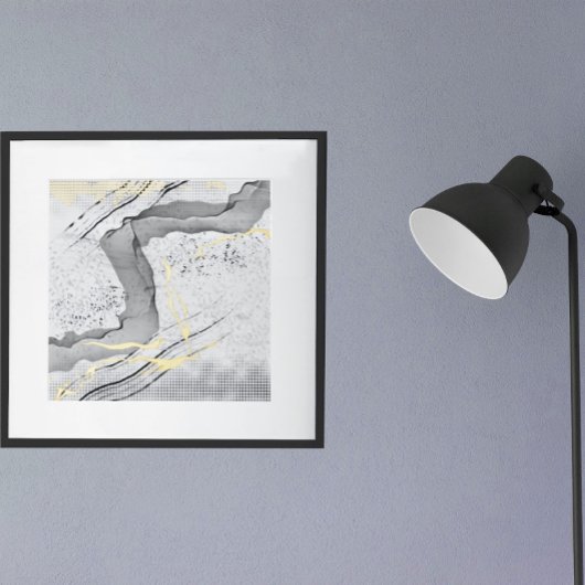 Moderne Schwarz-Weiß-Fossilien Minimalistische Kun Foliendrucke