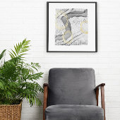 Moderne Schwarz-Weiß-Fossilien Minimalistische Kun Foliendrucke