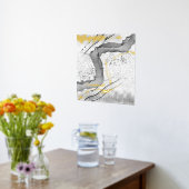 Moderne Schwarz-Weiß-Fossilien Minimalistische Kun Foliendrucke (Ablage(Küche))