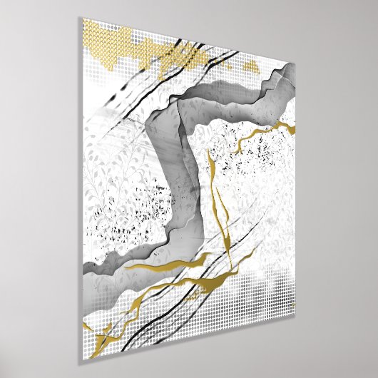 Moderne Schwarz-Weiß-Fossilien Minimalistische Kun Foliendrucke (Ablage )