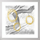 Moderne Schwarz-Weiß-Fossilien Minimalistische Kun Foliendrucke (Vorderseite)