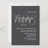 Moderne Schwarz-Weiß-Foto-Abschlussfeier Einladung (Vorderseite)