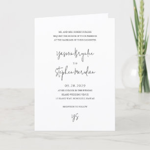 Moderne Schwarz-Weiß-Foto-Chic-Hochzeit Einladung