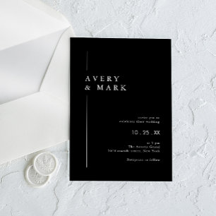 Moderne Schwarz-Weiß-Foto-Collage-QR-Code-Hochzeit Acryleinladungen