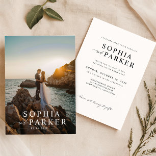 Moderne Schwarz-Weiß-Foto Einladung