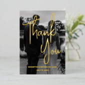Moderne Schwarz-Weiß-Foto-Folie Danke Karte (Stehend vorne)