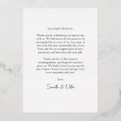 Moderne Schwarz-Weiß-Foto-Folie Danke Karte (Rückseite)