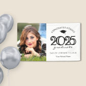 Moderne Schwarz-Weiß-Foto-Graduationspartei 2025 Banner