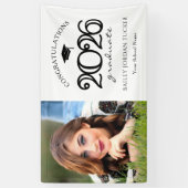 Moderne Schwarz-Weiß-Foto-Graduationspartei 2025 Banner (Vertikal)