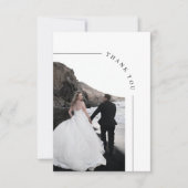 Moderne Schwarz-Weiß-Foto-Hochzeit Dankeskarte (Vorderseite)