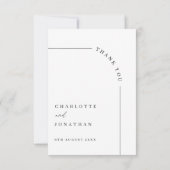 Moderne Schwarz-Weiß-Foto-Hochzeit Dankeskarte (Rückseite)