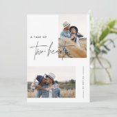 Moderne Schwarz-Weiß-Foto-Hochzeit Einladung (Stehend Vorderseite)