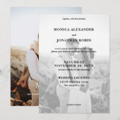 Moderne Schwarz-Weiß-Foto-Hochzeit Einladung (Vorne/Hinten)