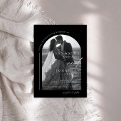 Moderne Schwarz-Weiß-Foto-Hochzeit Einladung