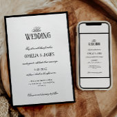 Moderne Schwarz-Weiß-Foto-Hochzeit Einladung