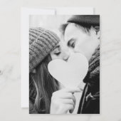 Moderne Schwarz-Weiß-Foto-Hochzeit Einladung (Rückseite)